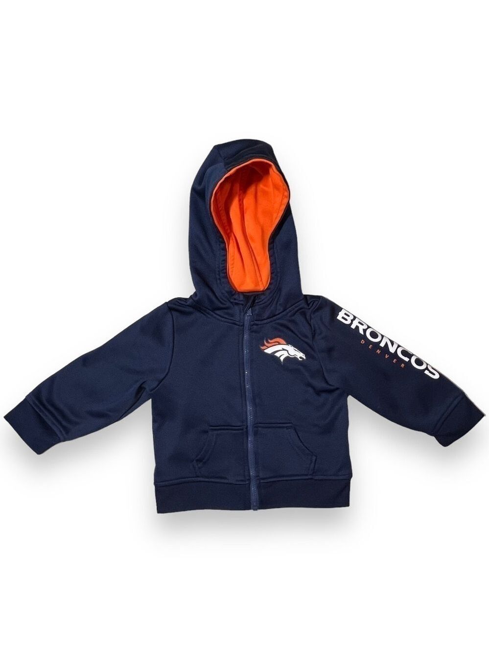 NFL Baby Broncos Full Zip Jacket Navy/Orange Size 18 Months